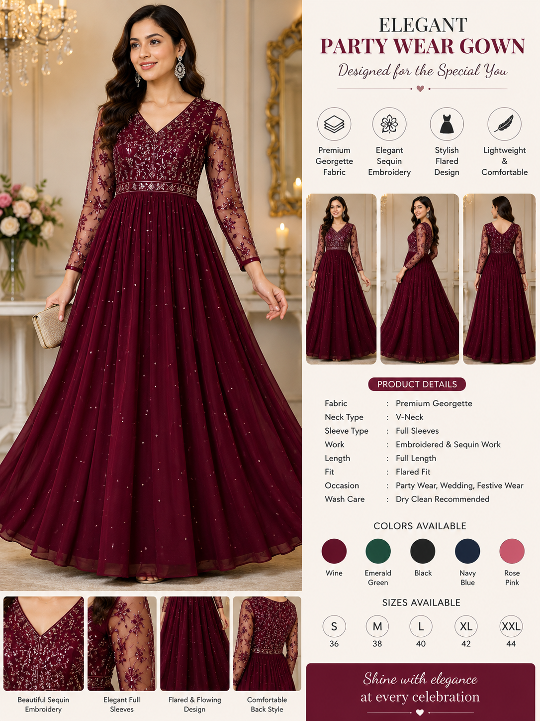Elegant Party Wear Gown