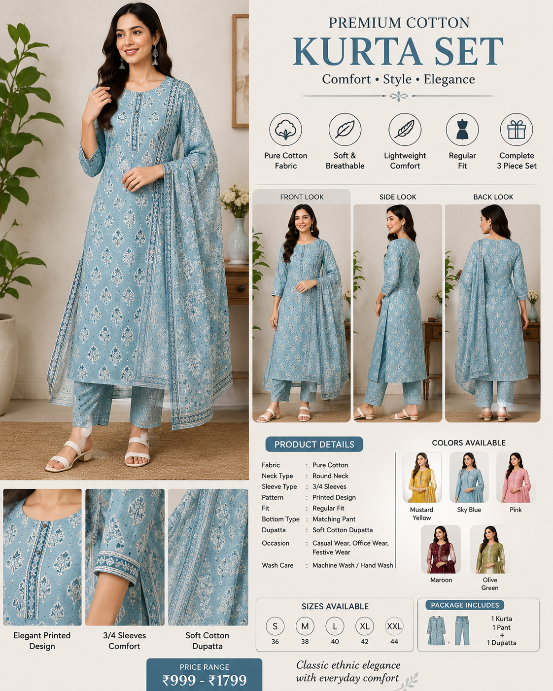 Premium Cotton Kurta Set