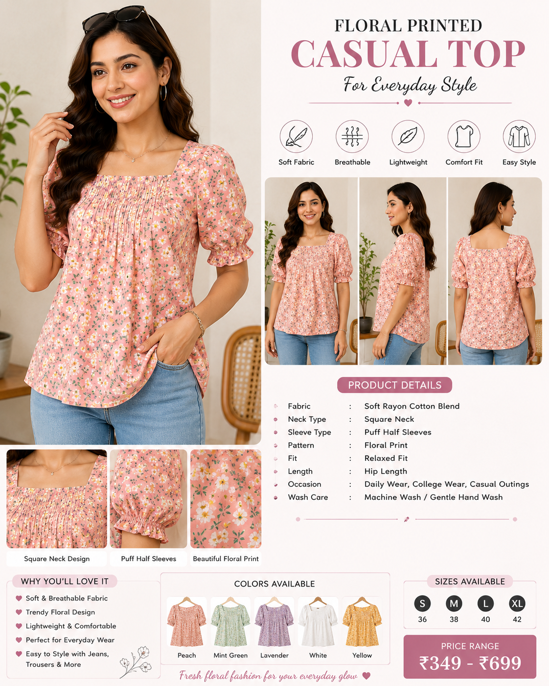 Floral Printed Daily Wear Top