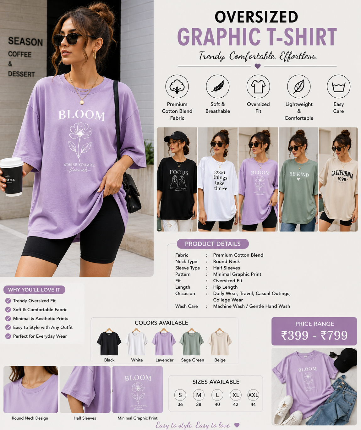 Oversized Graphic T-Shirt for Women