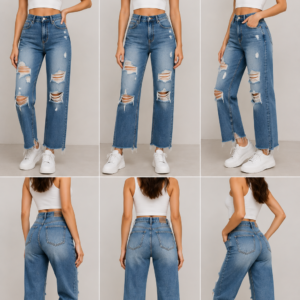 Wide Leg Denim Jeans