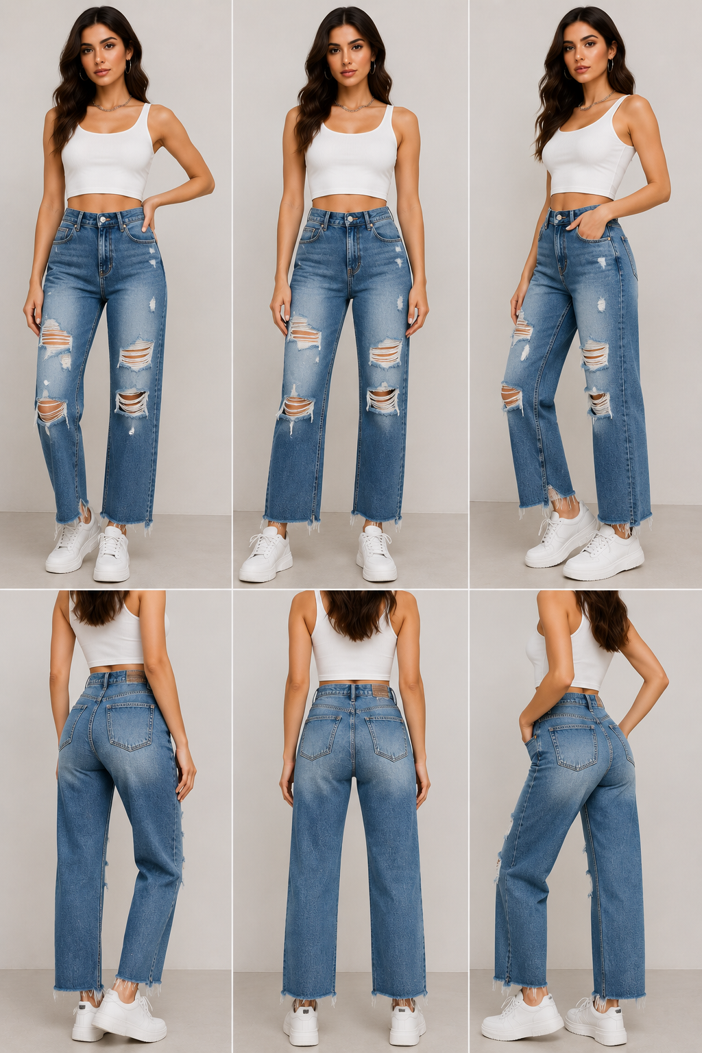 Wide Leg Denim Jeans