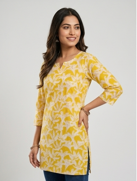 Jaipuri Cotton Short Kurti