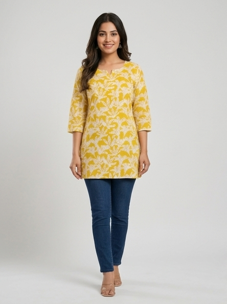 Jaipuri Cotton Short Kurti